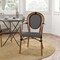 Merrick Lane Mael Set of Two Stacking Thonet Bistro Style Chair with Arms, Textilene Seat, and Bamboo Finished Metal Frame for Indoor/Outdoor Use